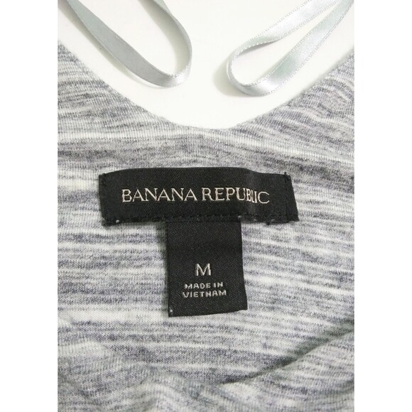 Banana RepublicSize Medium Gray Jersey Knit Long Sleeve Snitty LS Dress Ruched - Picture 3 of 9